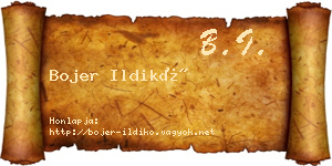 Bojer Ildikó névjegykártya